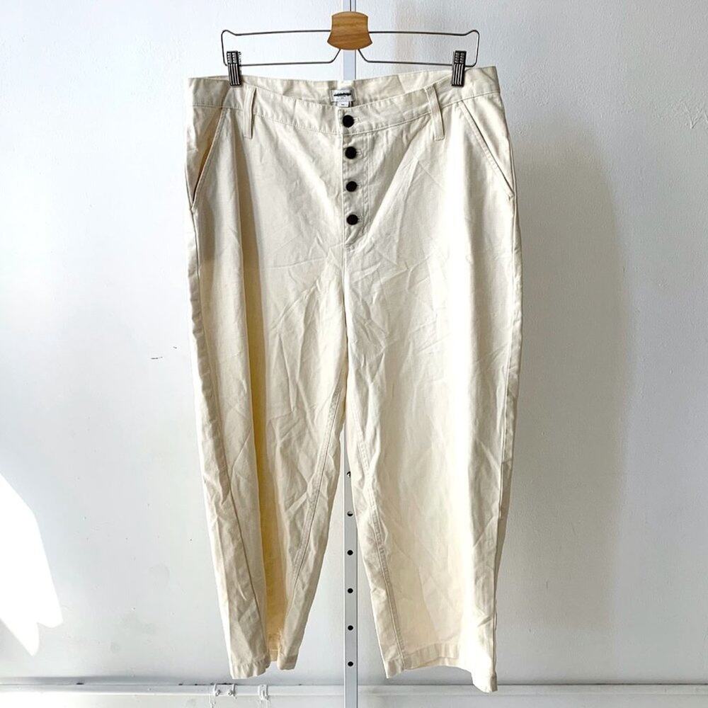 NWT J.Crew Women's Size 32 Style L9797 Wide Leg Button Fly Pant Slub Cotton